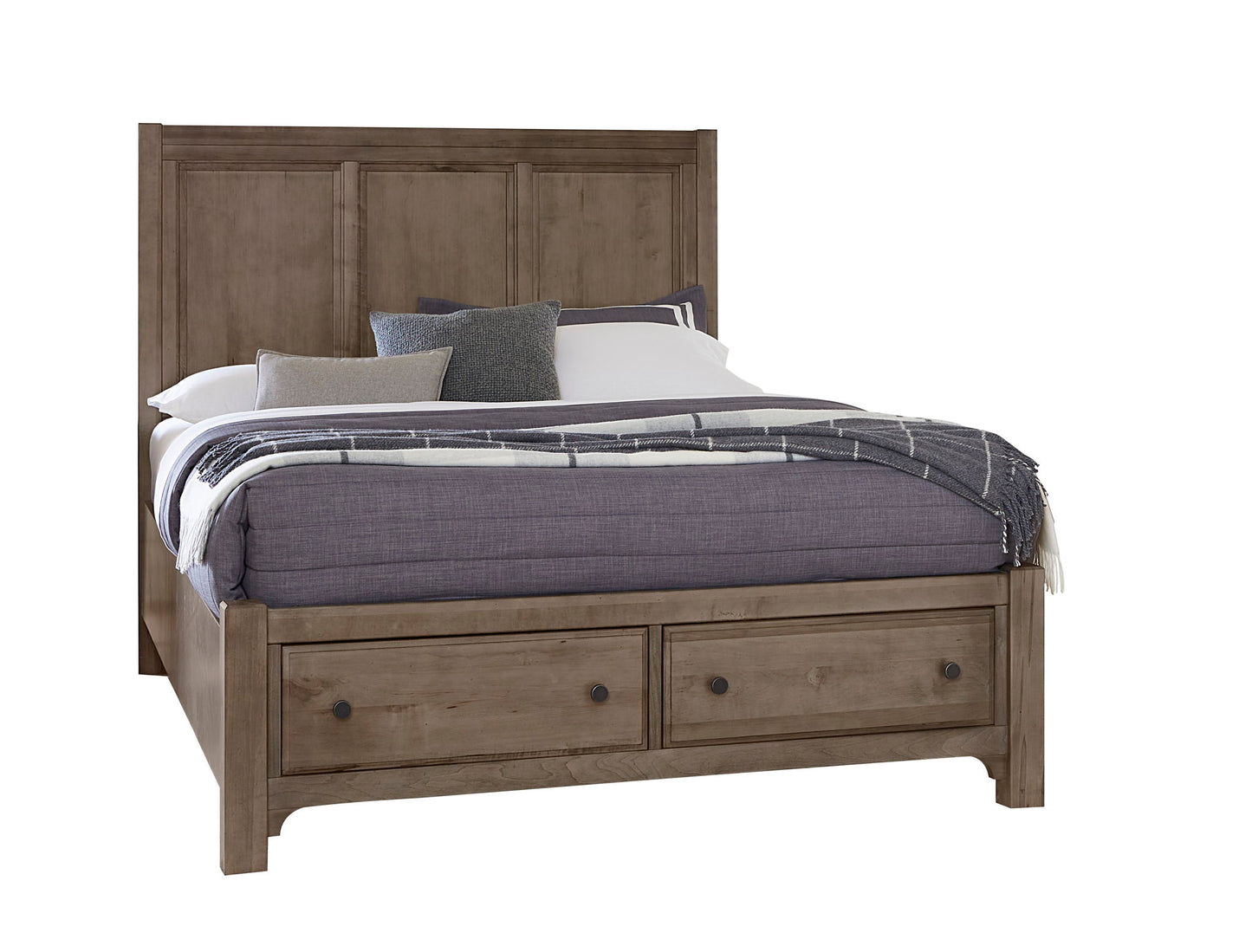 Cool Farmhouse - Queen Panel Footboard Storage Bed - Grey