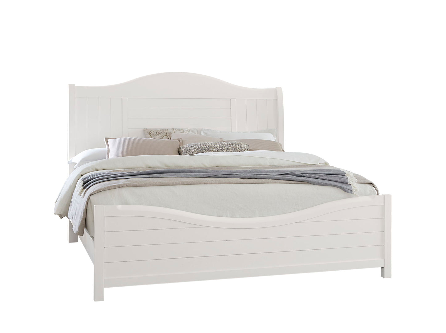 Cool Farmhouse - Queen Sleigh Bed - Soft White