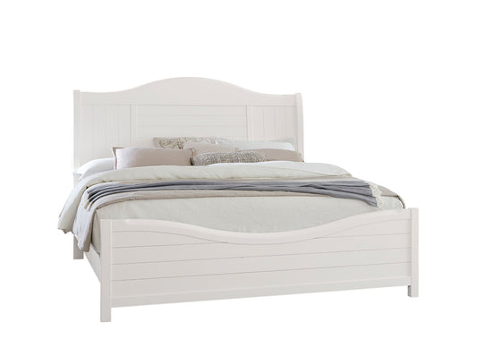 Cool Farmhouse - Queen Sleigh Bed - Soft White