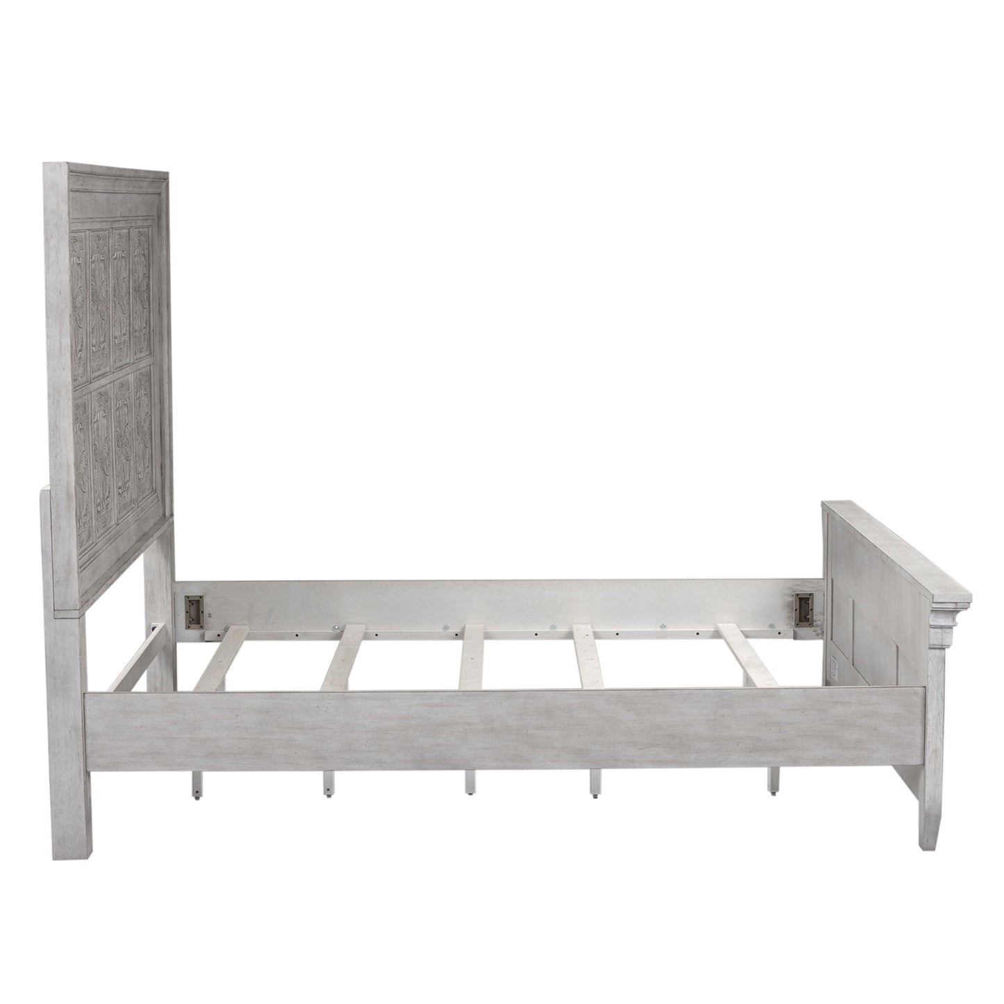 Heartland - King Panel Bed - White - Antique Tile Panels