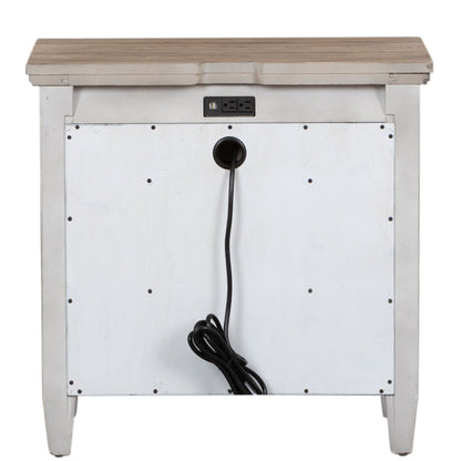 Heartland - 1 Drawer Night Stand With Charging Station - White