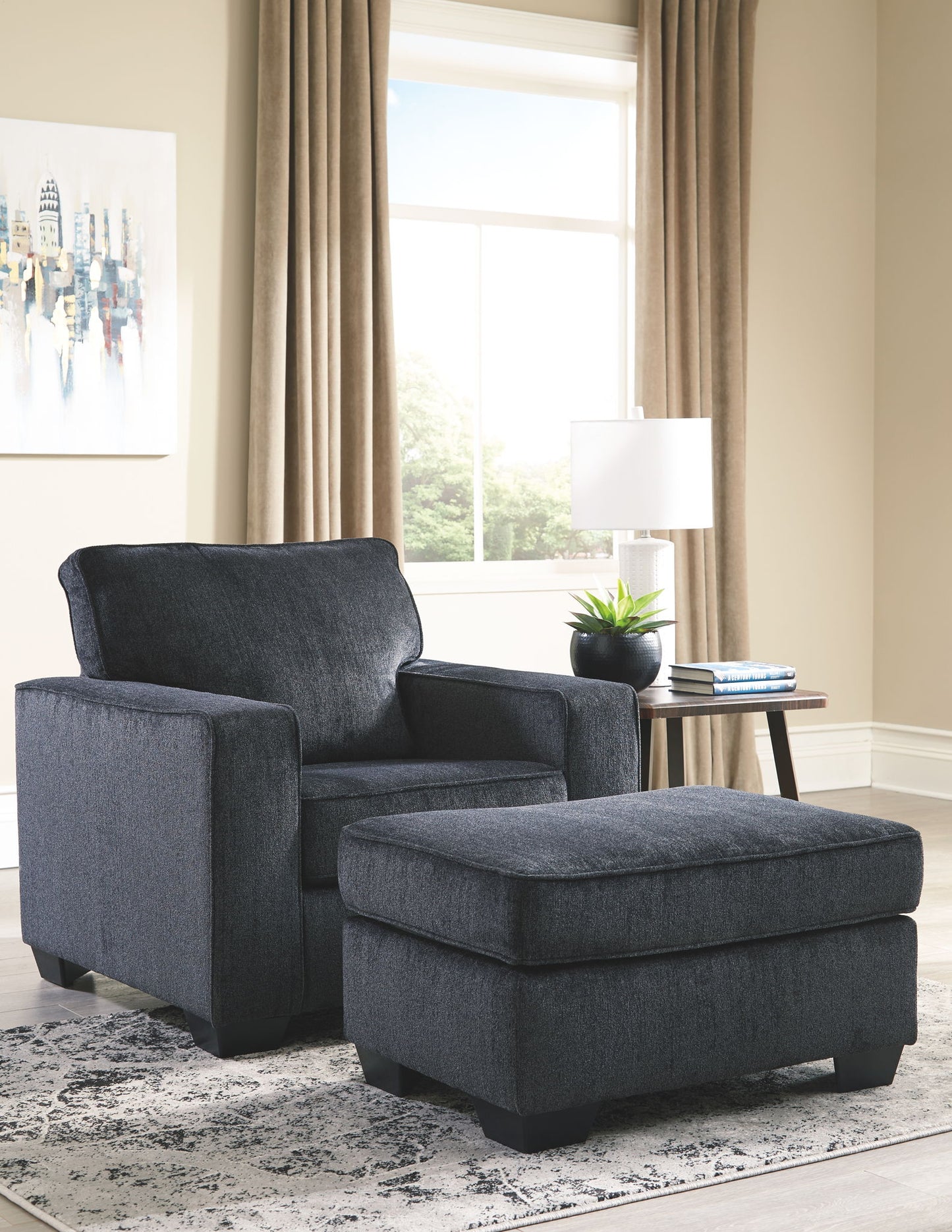 Altari - Slate - 2 Pc. - Chair With Ottoman