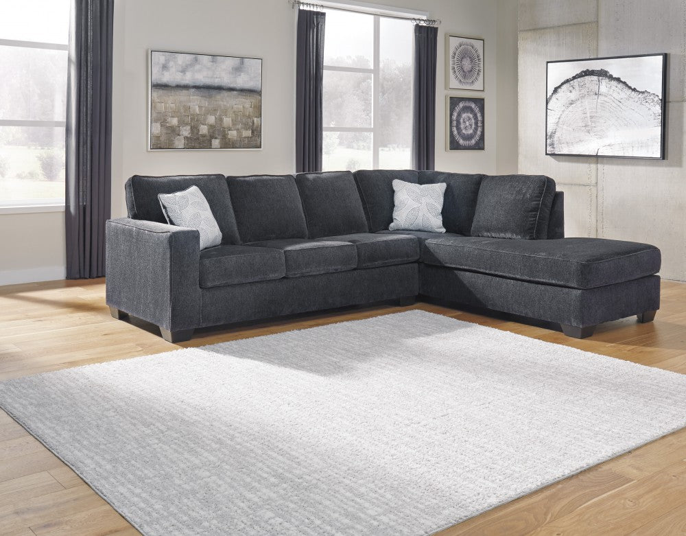 Couch Right Arm Facing Chaise Chloe Gunmetal 4-Piece Sectional