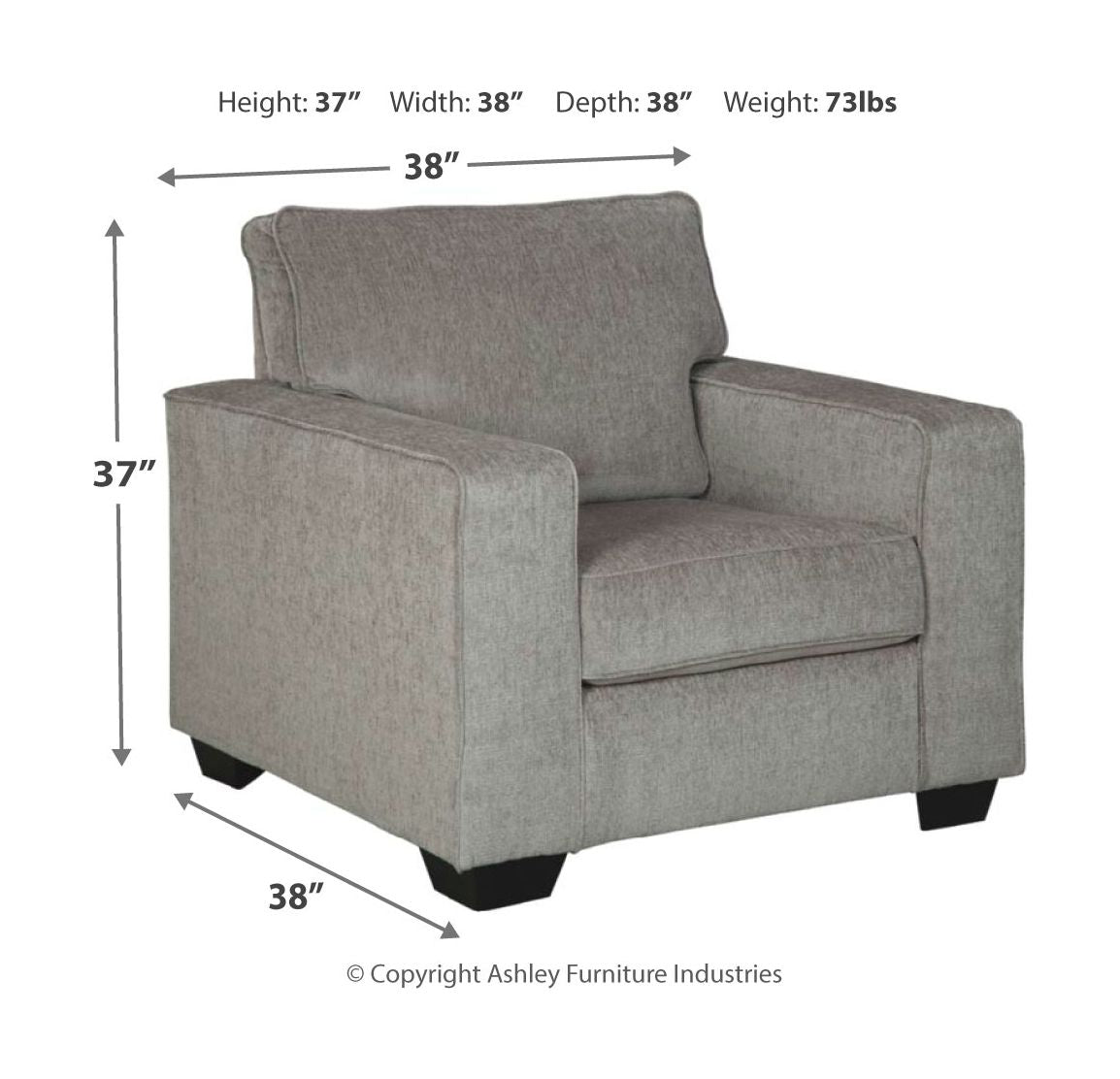 Altari - Light Gray - 2 Pc. - Chair With Ottoman