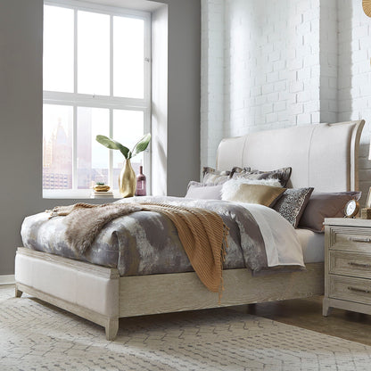 Belmar - King Upholstered Bed - Washed Taupe