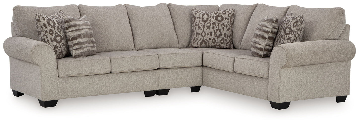 Claireah - Umber - 3-Piece Sectional With Raf Sofa With Corner Wedge