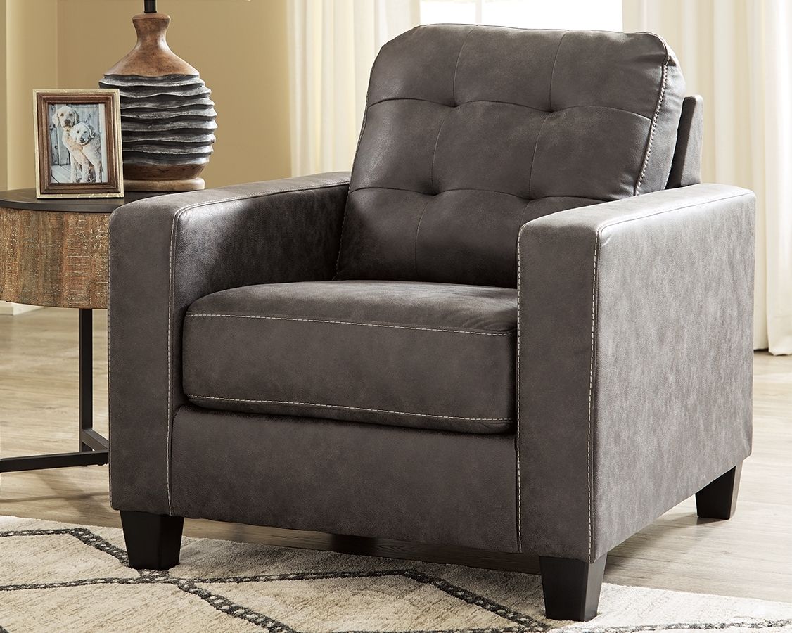 Venaldi - Gunmetal - 2 Pc. - Chair With Ottoman