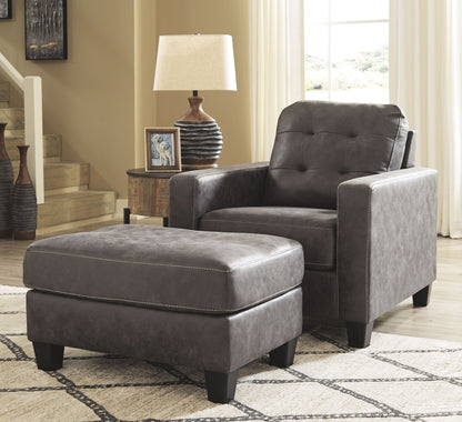 Venaldi - Gunmetal - 2 Pc. - Chair With Ottoman