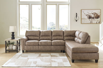 Navi - Fossil - 2-Piece Sectional Sofa Sleeper With Raf Corner Chaise