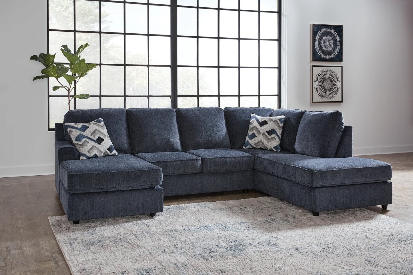 Albar Place - Cobalt - 2-Piece Sectional With Laf Sofa Chaise