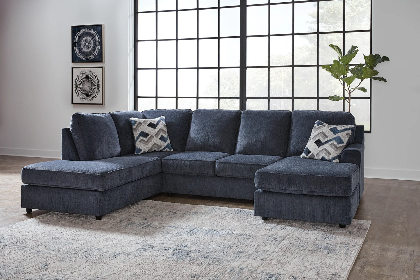 Albar Place - Cobalt - 2-Piece Sectional With Raf Sofa Chaise