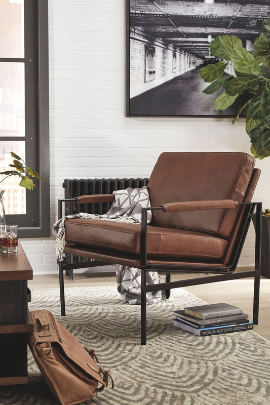 Puckman - Brown / Silver Finish - Accent Chair