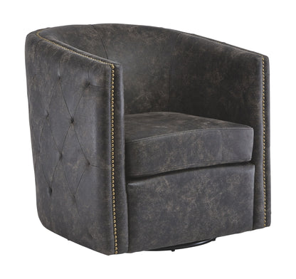 Brentlow - Distressed Black - Swivel Chair