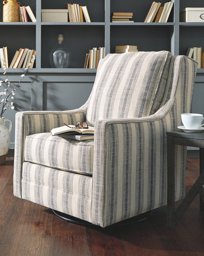 Kambria - Ivory / Black - Swivel Glider Accent Chair