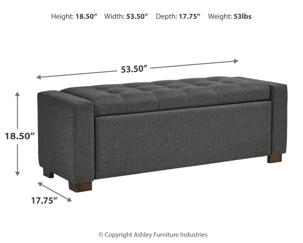 Cortwell - Gray - Storage Bench