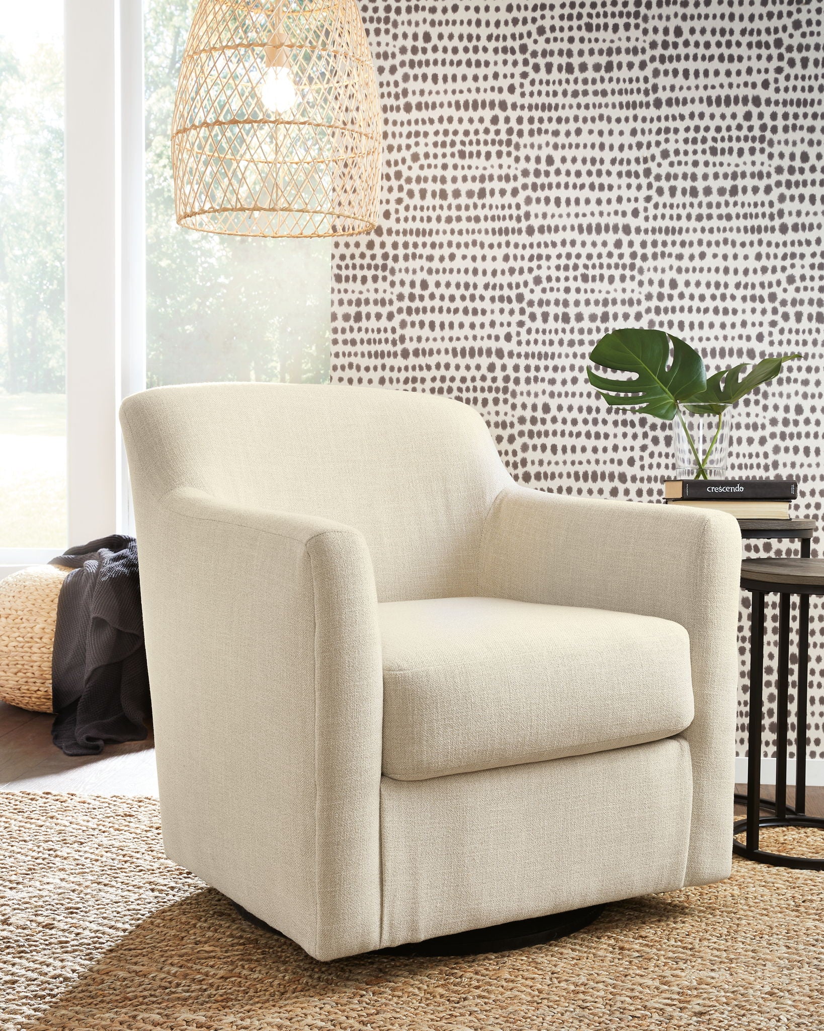 Bradney Beige Swivel Accent Chair