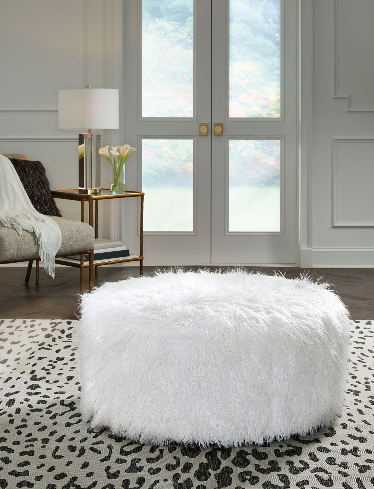 Galice - White - Oversized Accent Ottoman