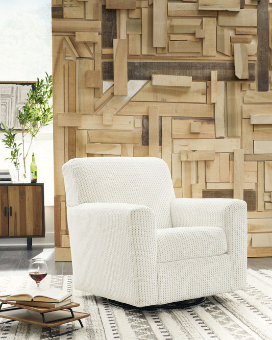Herstow - Ivory - Swivel Glider Accent Chair
