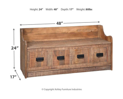 Garrettville - Brown - Storage Bench