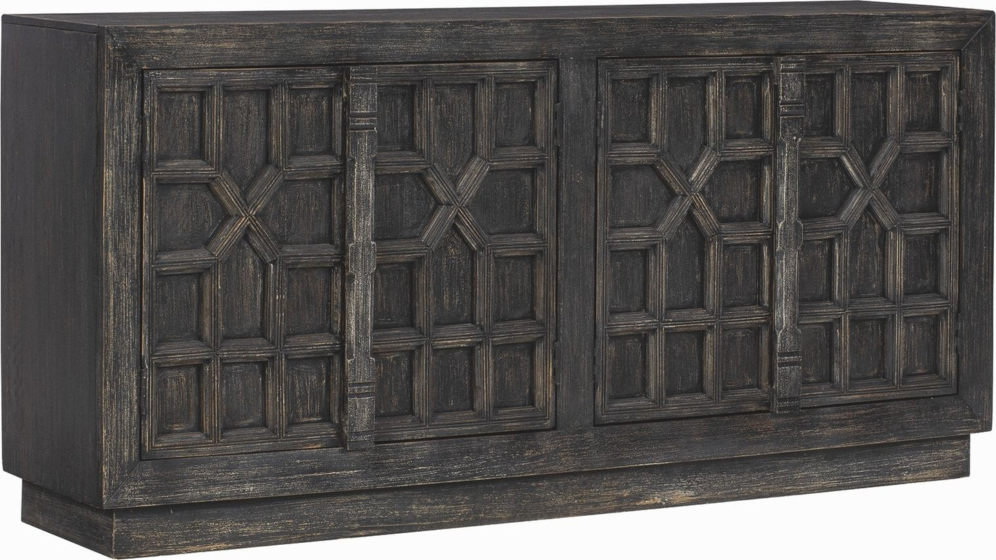 Roseworth - Distressed Black - Accent Cabinet