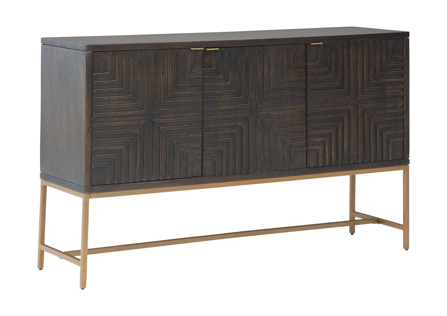 Elinmore - Brown / Gold Finish - Accent Cabinet