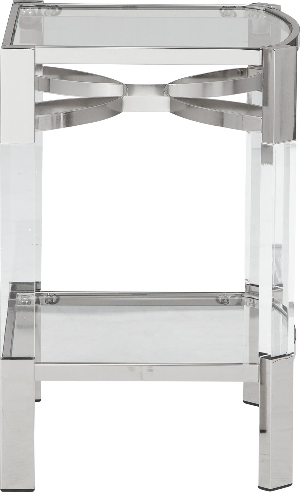 Chaseton - Clear / Silver Finish - Accent Table