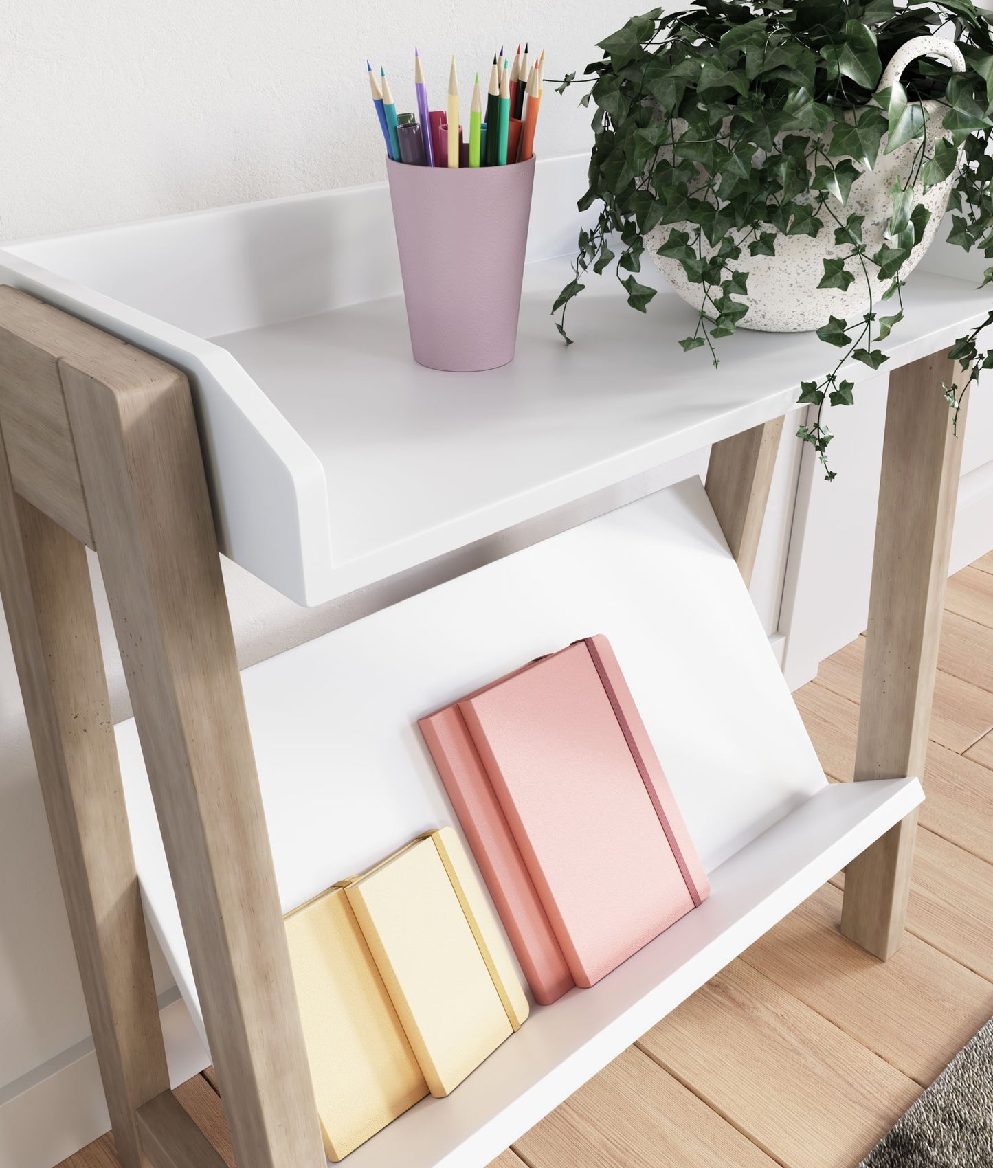 Blariden - White / Tan - Small Bookcase