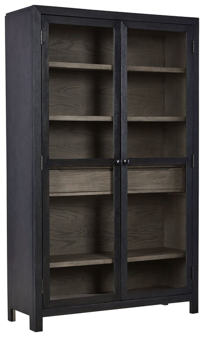 Lenston - Black / Gray - Accent Cabinet With 2 Doors