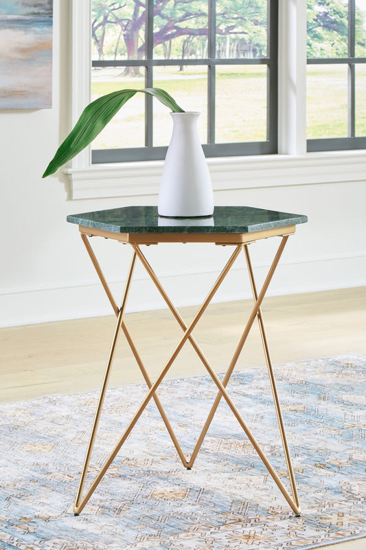 Engelton - Green / Gold - Accent Table