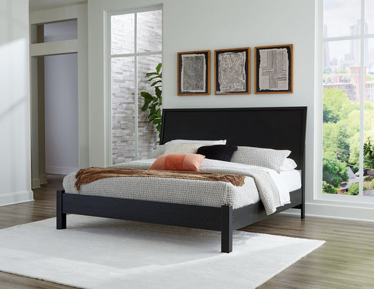 Danziar - Black - King Panel Bed With Low Footboard