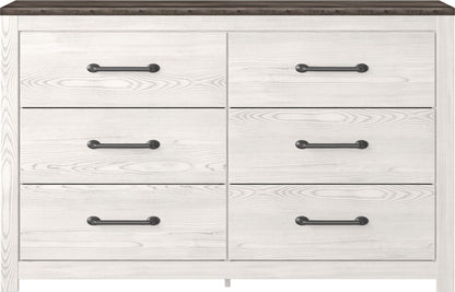 Gerridan - White / Gray - Six Drawer Dresser