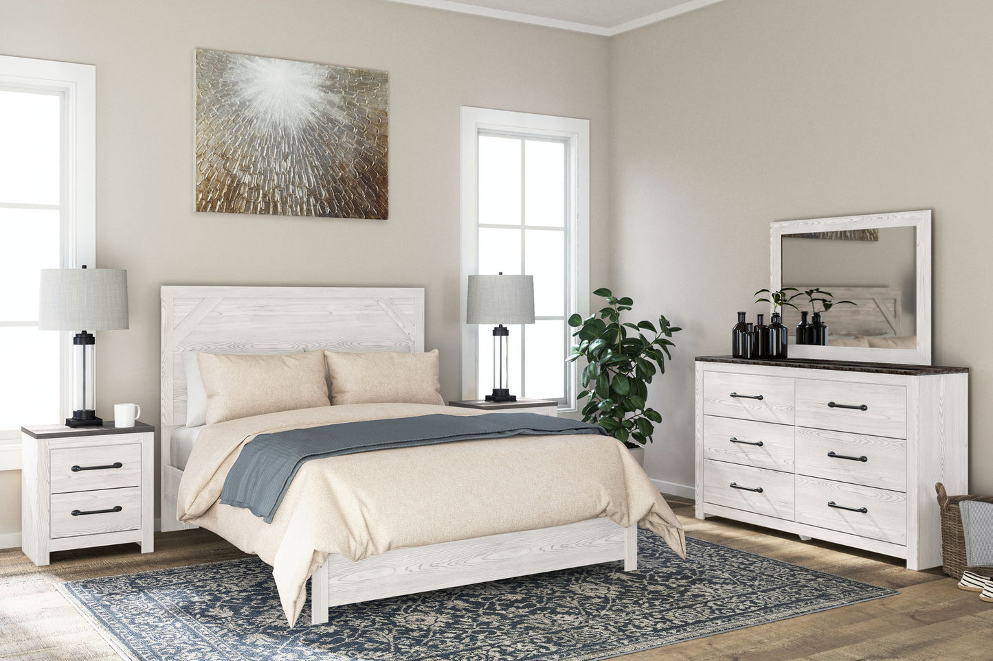 Gerridan - White / Gray - Six Drawer Dresser