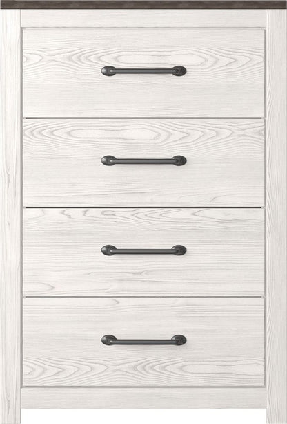 Gerridan - White / Gray - Four Drawer Chest