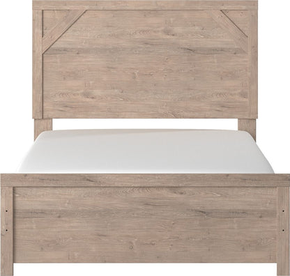 Senniberg - Light Brown / White - Full Panel Bed