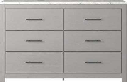 Cottonburg - Light Gray / White - Six Drawer Dresser