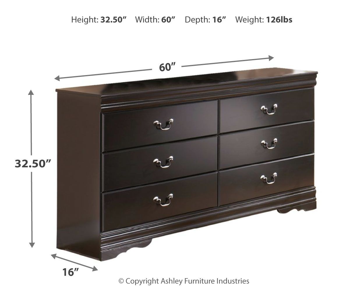 Huey - Black - Six Drawer Dresser Furniture Warehouse Ohio Huey - Black - Six Drawer Dresser Furniture Warehouse Ohio