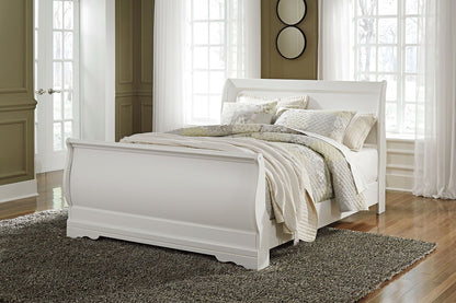 Anarasia - White - Queen Sleigh Bed