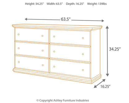 Maribel - Black - Six Drawer Dresser