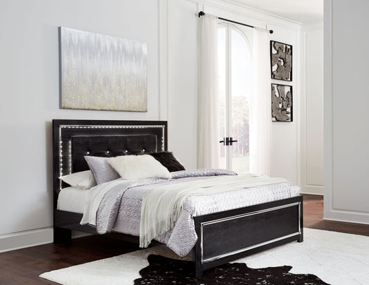 Kaydell - Black - Queen Upholstered Panel Bed