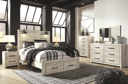 Cambeck - Whitewash - Queen Panel Bed With 2 Storage Drawers