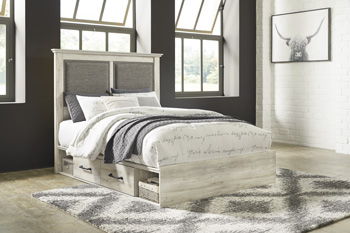 Cambeck - Whitewash - Queen Upholstered Panel Bed With 2 Side Under Bed Storage