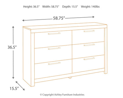 Derekson - Multi Gray - Six Drawer Dresser