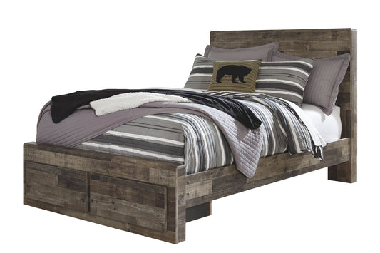 Derekson - Multi Gray - Full Panel Bed With 2 Storage Drawers