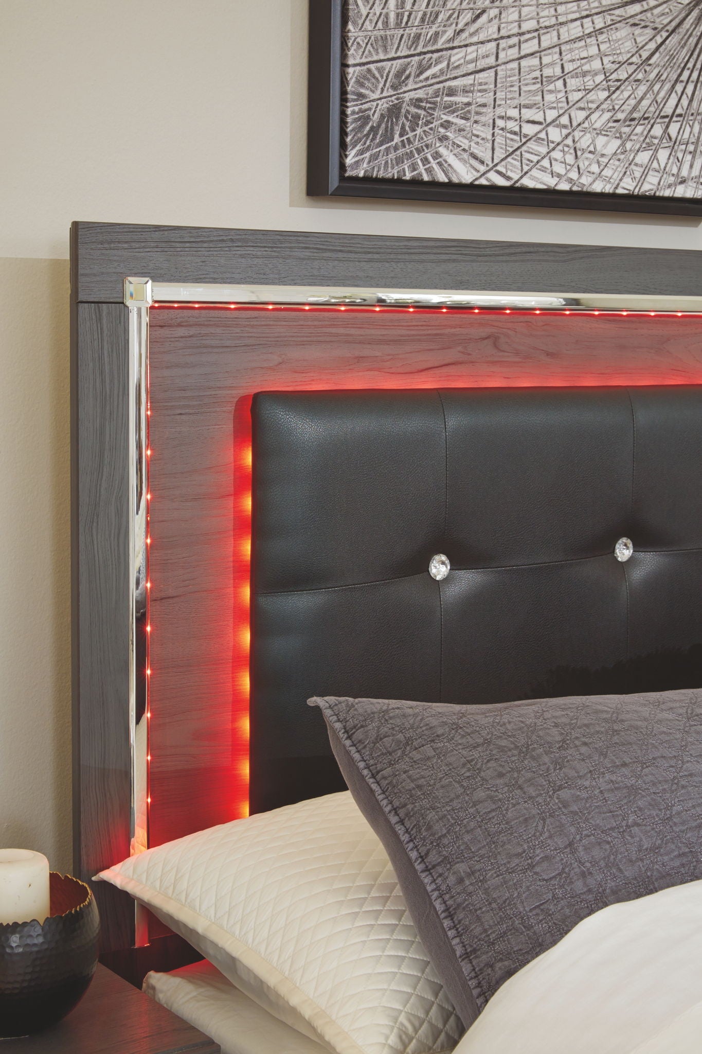 Lodanna - Gray - Full Upholstered Panel Headboard With Bolt On Bed Frame