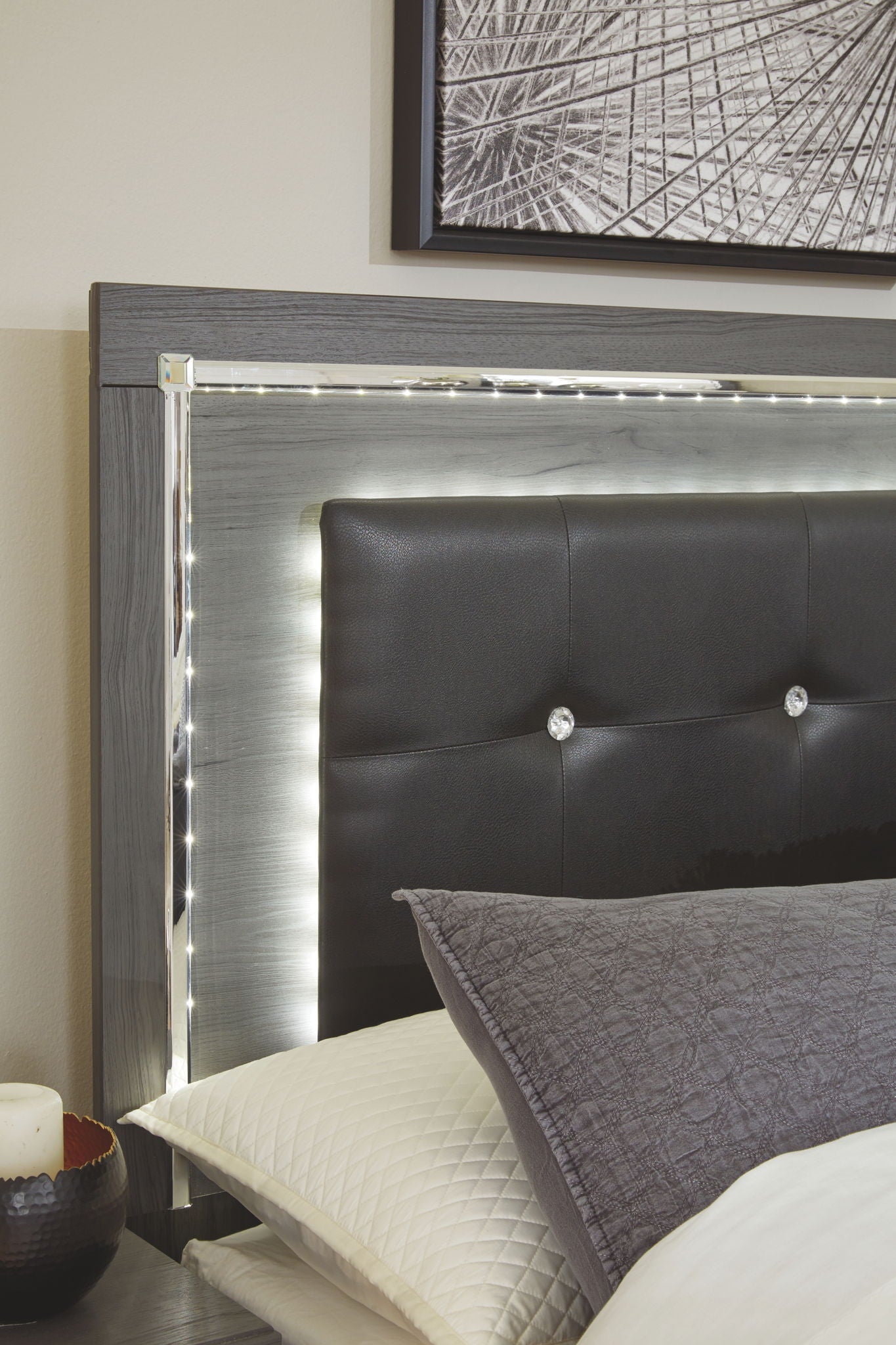 Lodanna Gray Full Upholstered Panel Headboard With Bolt On Bed Fra Furniture Warehouse Ohio