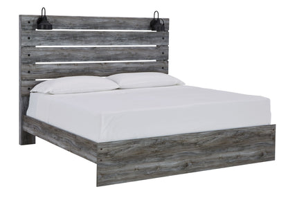 Baystorm - Gray - King Panel Bed - Footboard Slat