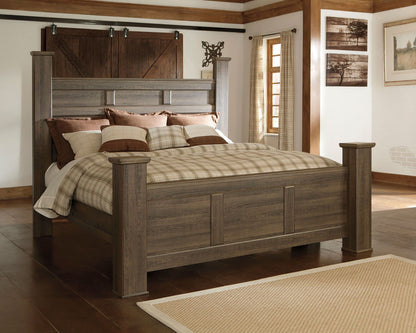 Juararo - Dark Brown - California King Poster Bed