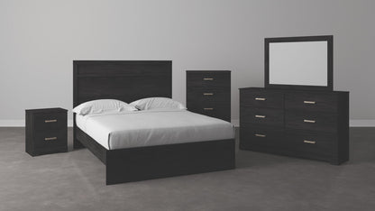 Belachime - Black - Queen Panel Bed