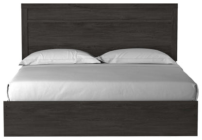 Belachime - Black - King Panel Bed