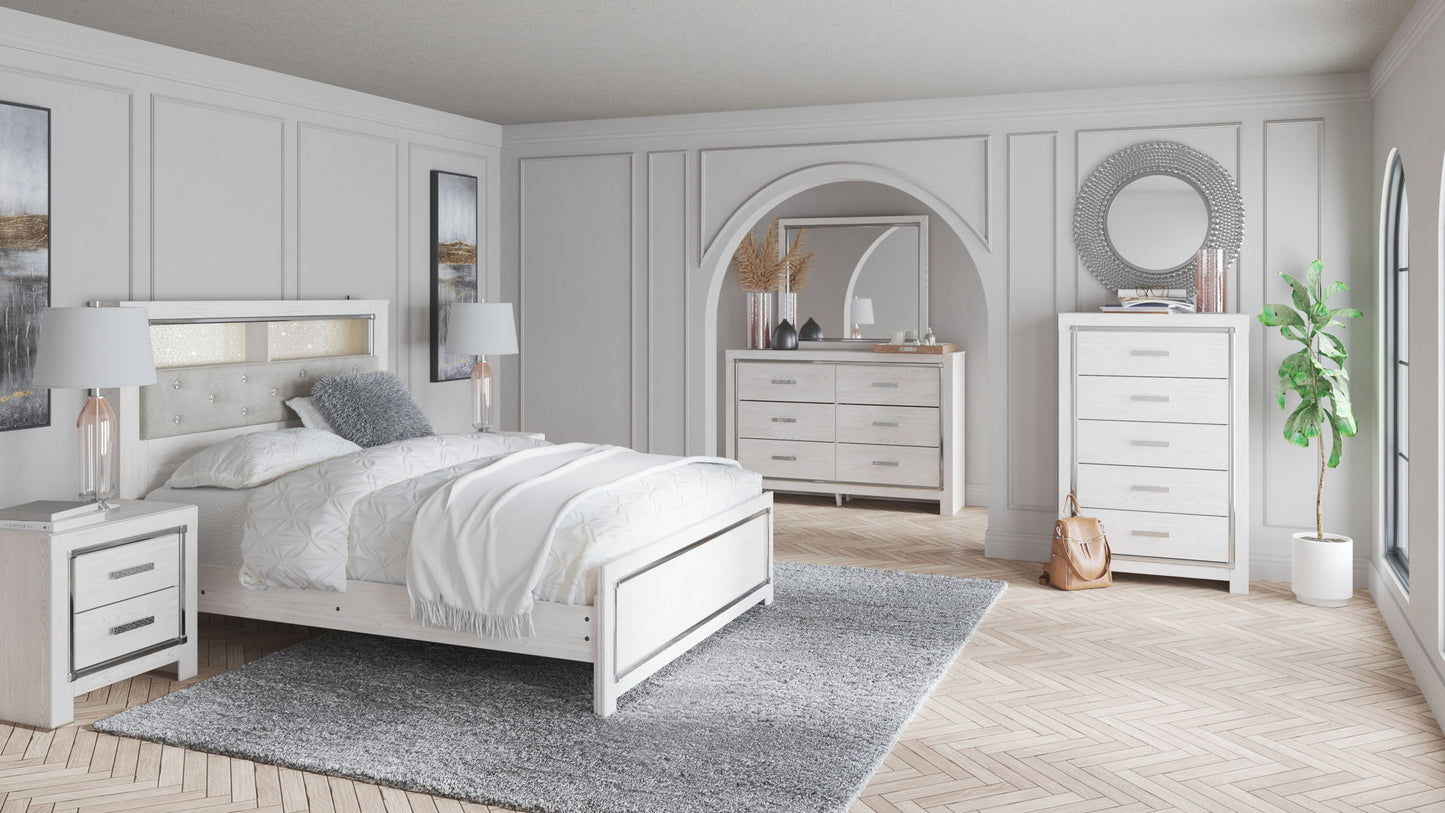 Altyra - White - Queen Panel Bookcase Bed